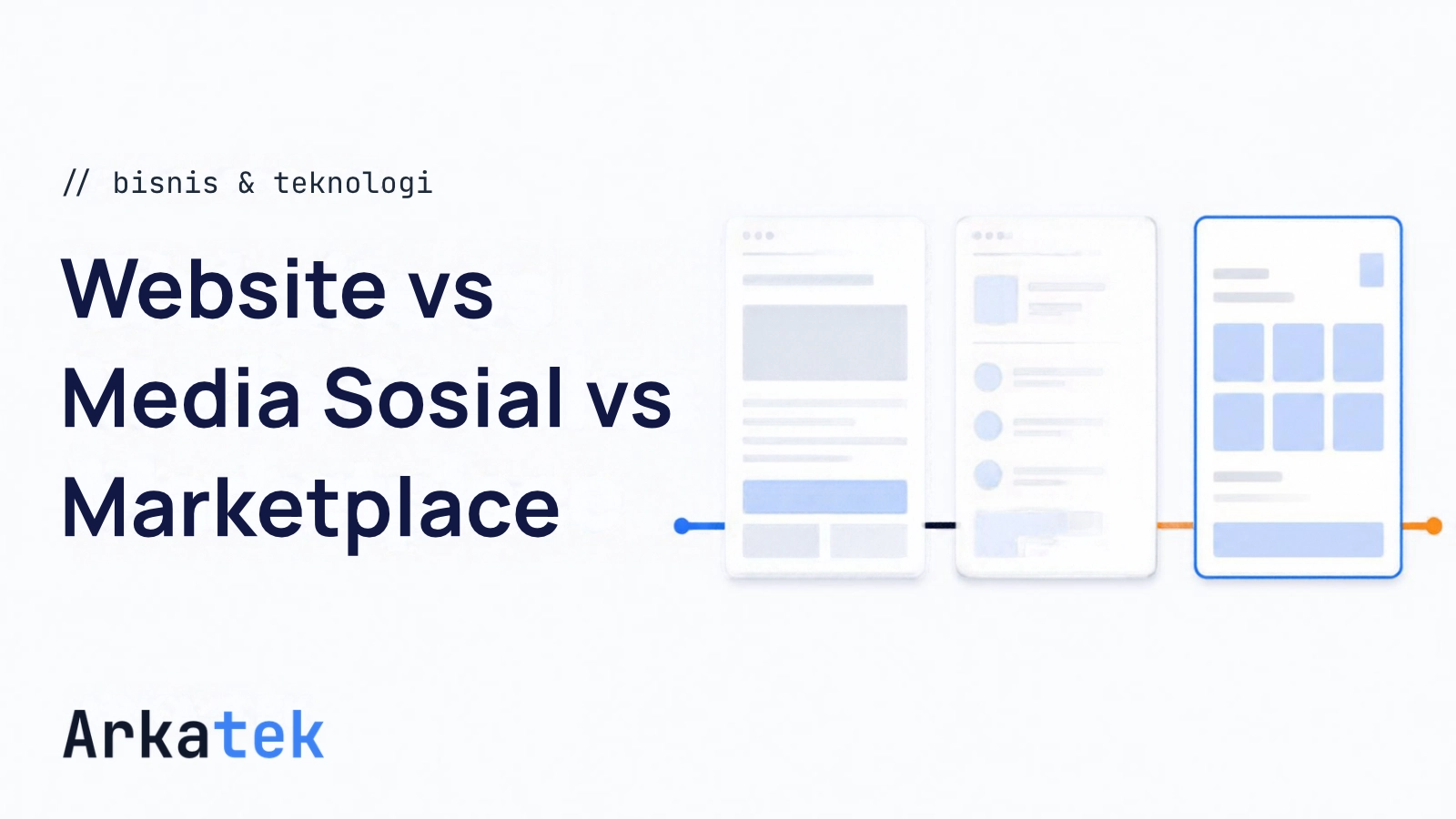 Ilustrasi Website vs Media Sosial vs Marketplace: Di Mana Sebaiknya Bisnis Anda Berjualan?