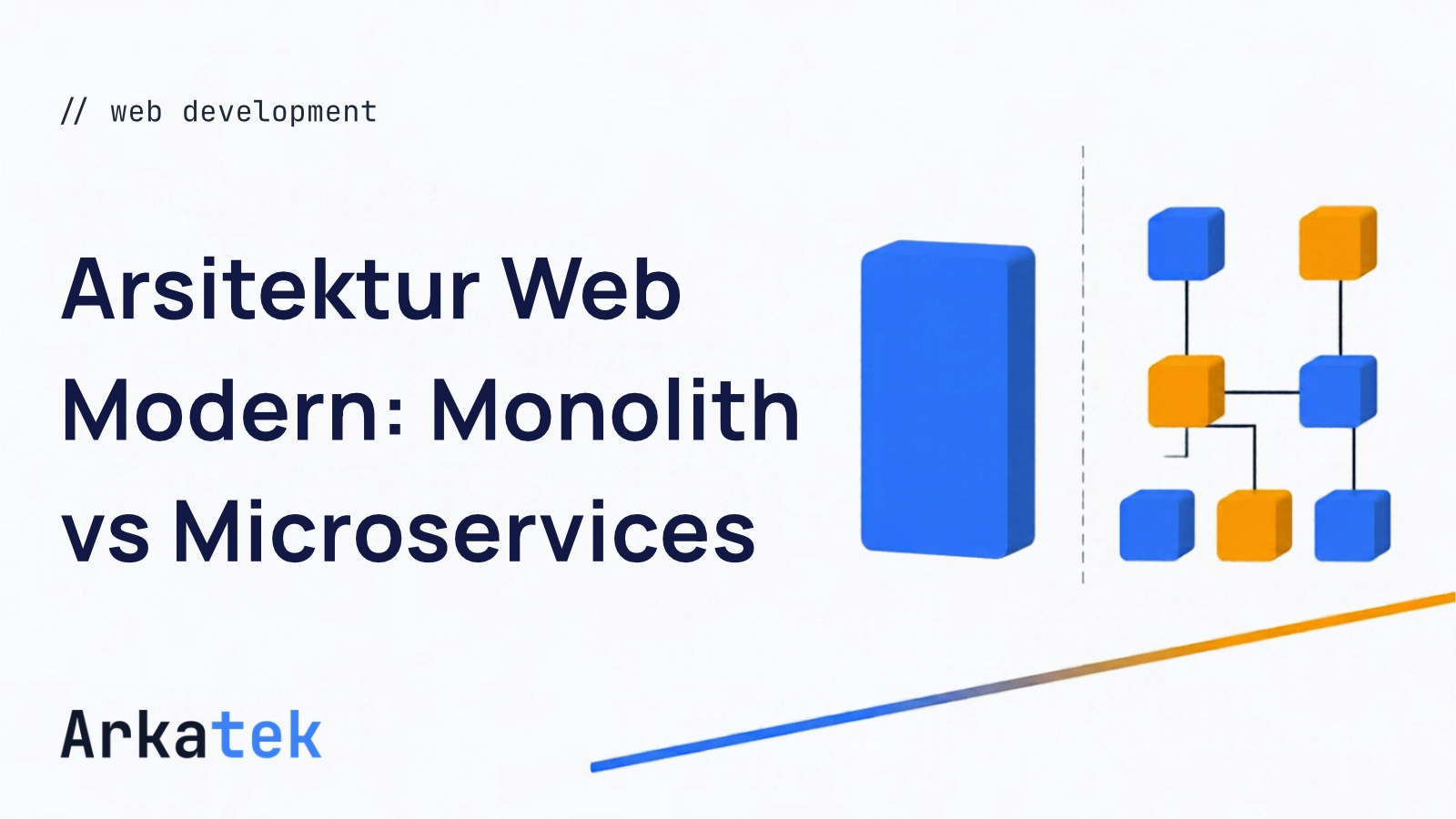 Ilustrasi Panduan Arsitektur Web Modern: Monolith vs Microservices